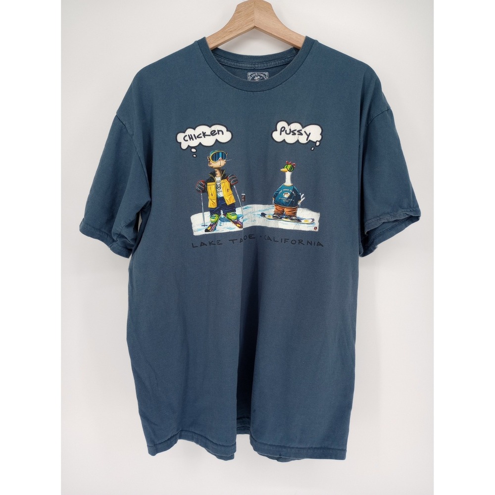 Vintage 90s Y2k Shirt XL - Lake Tahoe - The Duck Company - Snow Boarding Skiing
